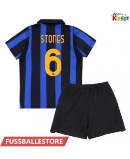 Günstige Inter Milan John Stones #6 Heimtrikotsatz Kinder 2026-27 Kurzarm (+ Kurze Hosen)